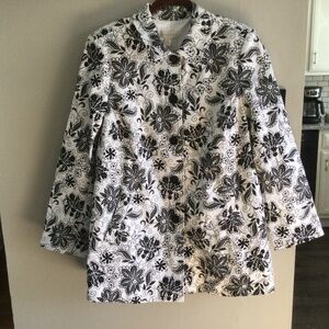Appleseed’s Black & White Cotton Lined Spring Jacket, NWOT